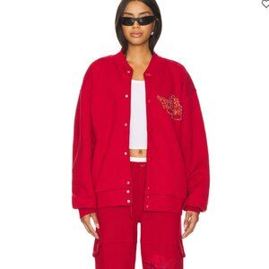 BOYS LIE Red Roses, Red Roses Velour Sweatshirt Bomber Jacket M/L $250